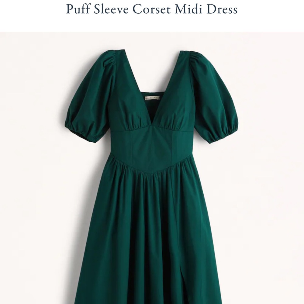 Abercrombie Puff Sleeve Corset Midi Dress